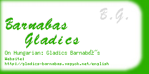 barnabas gladics business card